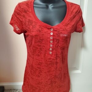 GUESS Short Sleeve Scoopneck Top